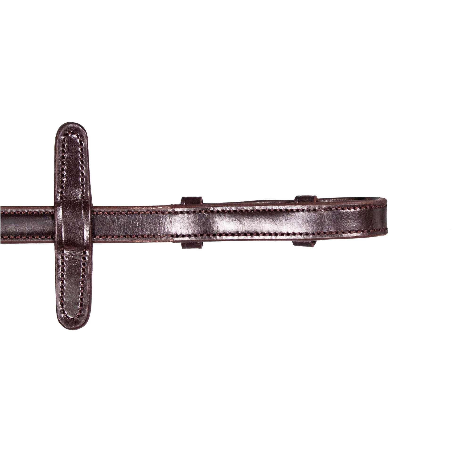 Henry James Saddlery Xtreme Eventer Hybrid Rubber Reins with Leather Stoppers RR7 - Havana Brown